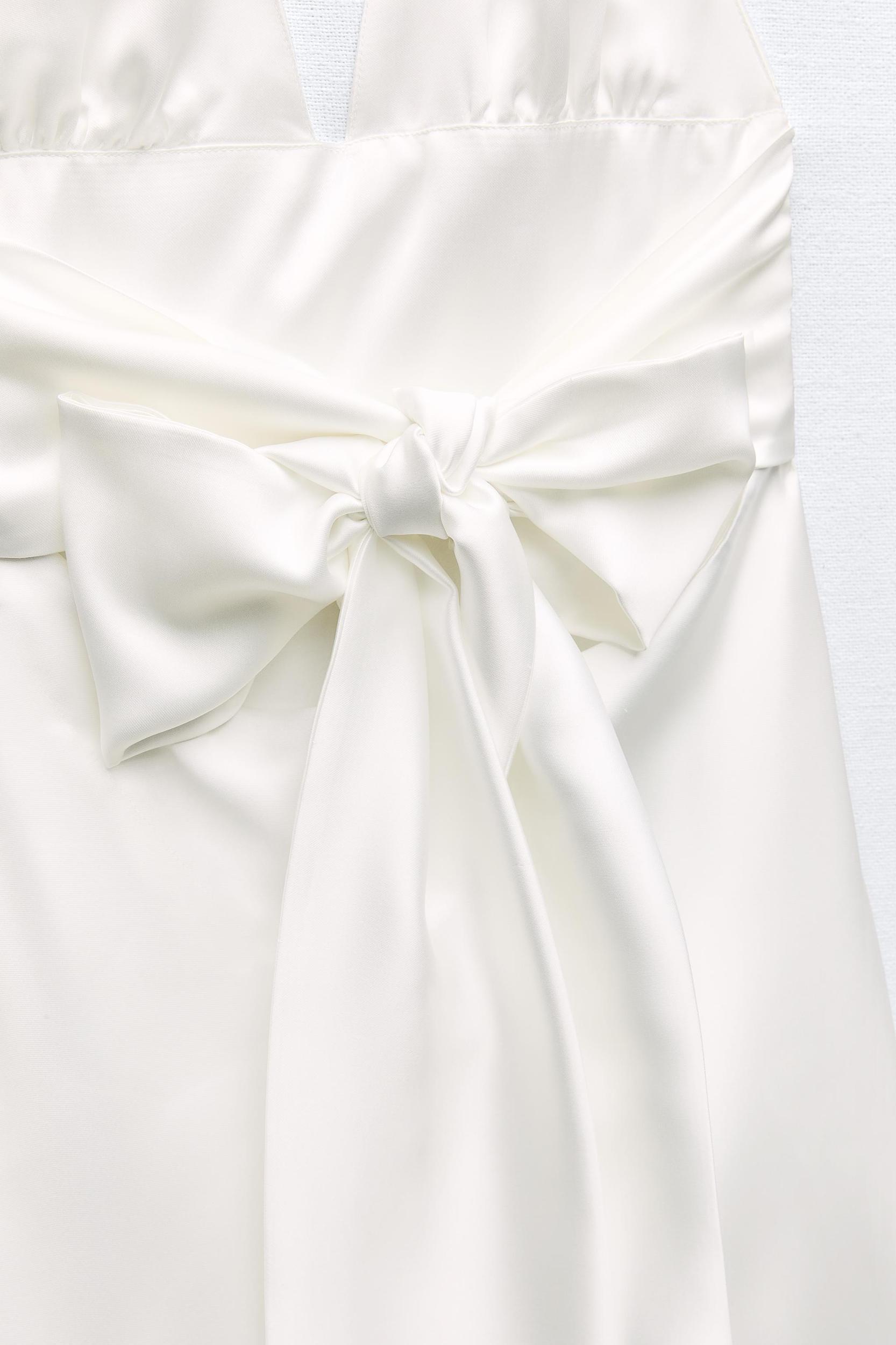 SATIN EFFECT HALTER DRESS Product Image