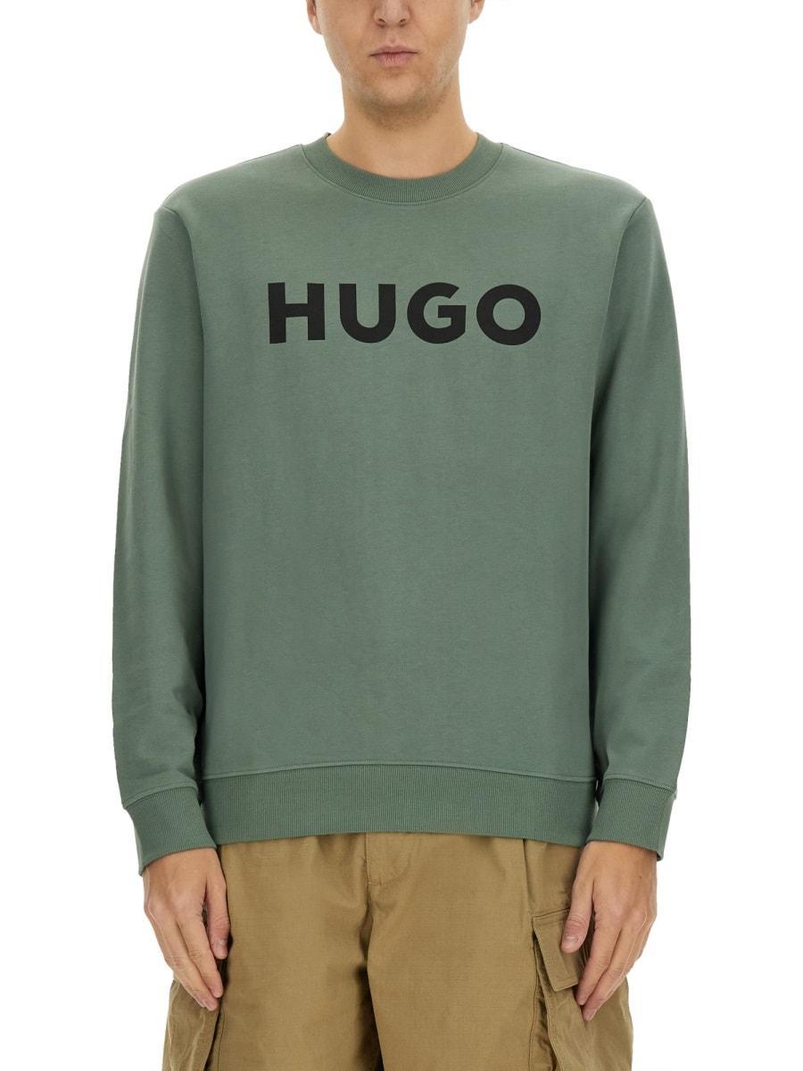 HUGO BOSS "french Terry" Sweatshirt With Logo In Green Product Image