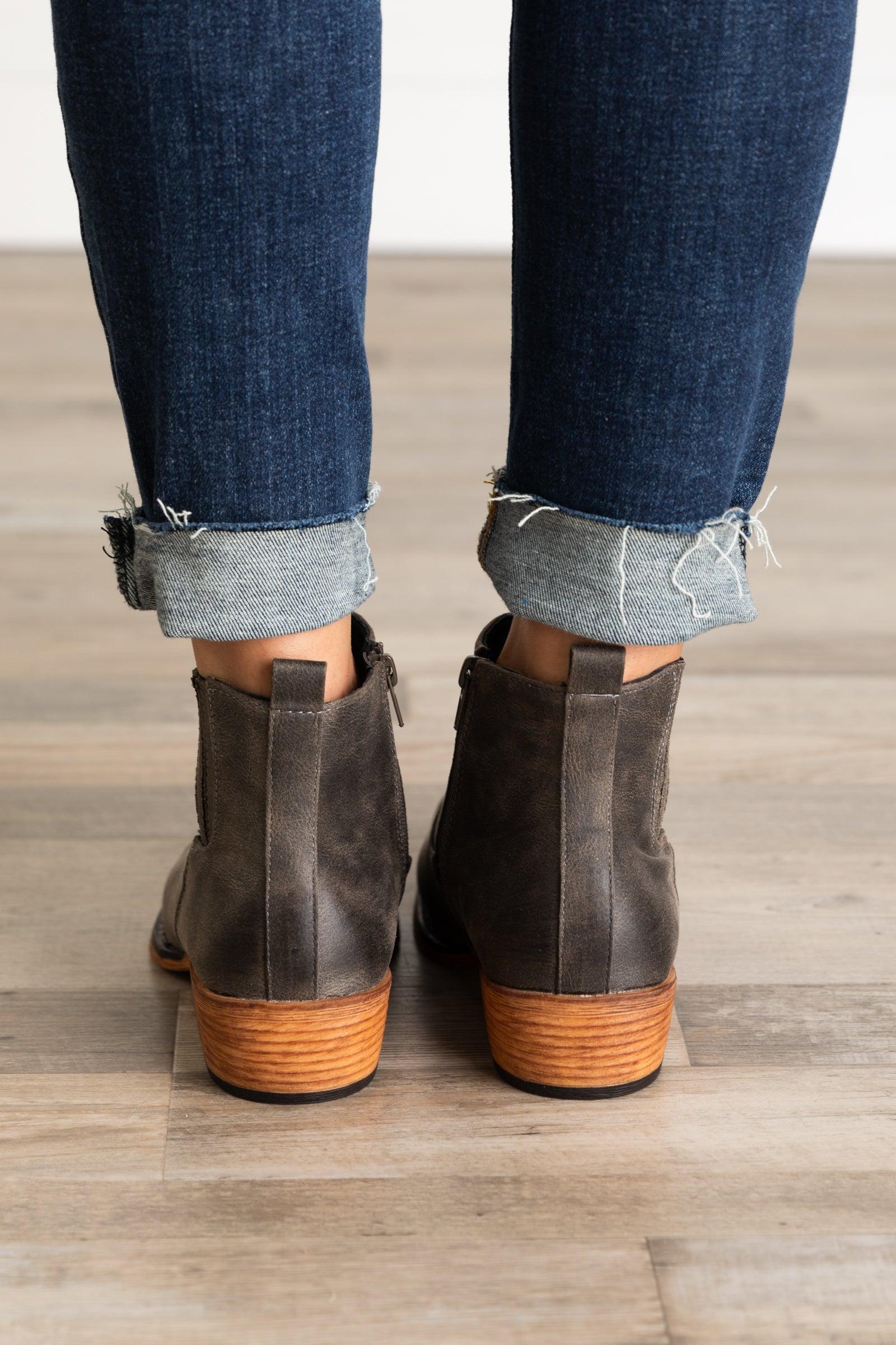 Pointed Cowgirl Bootie With Zipper Product Image