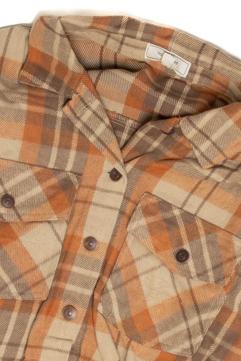 Amber Cropped Flannel Shacket Product Image