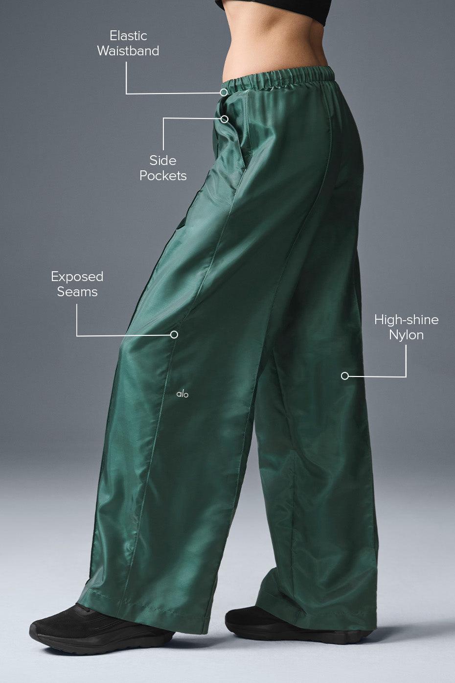 Afterglow Wide Leg Track Pant - Winter Ivy Product Image