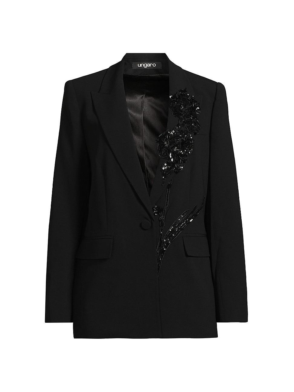 Womens Cassandra Embellished Appliqu Blazer Product Image