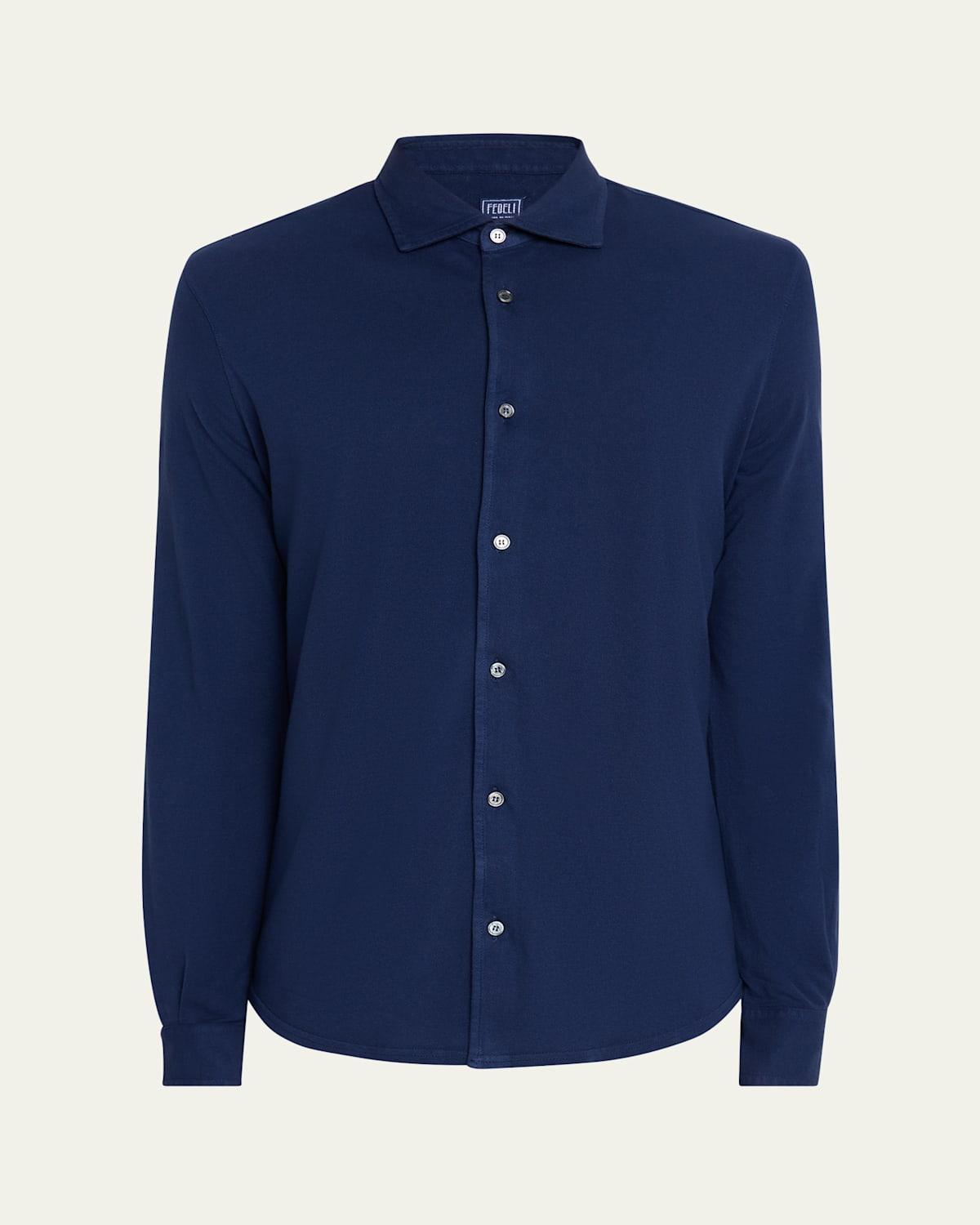 Mens Frosted Pique Casual Button-Down Shirt Product Image
