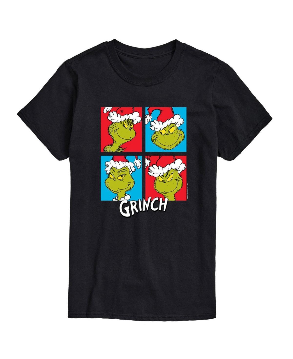Men's Dr. Seuss Grinch Grid Tee, Size: Large, Black Product Image