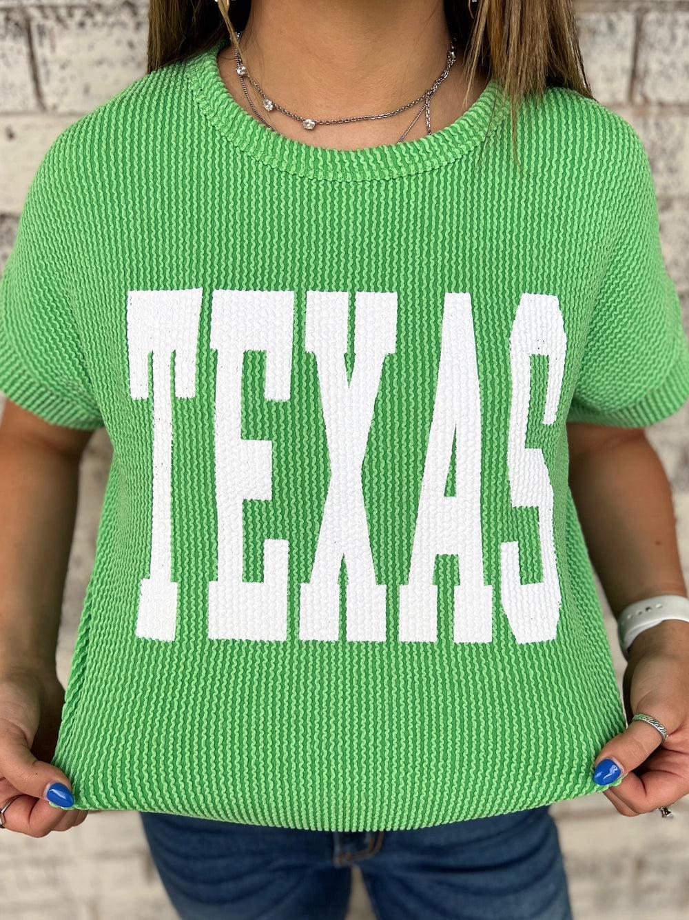 TEXAS Green Ribbed Top* Product Image