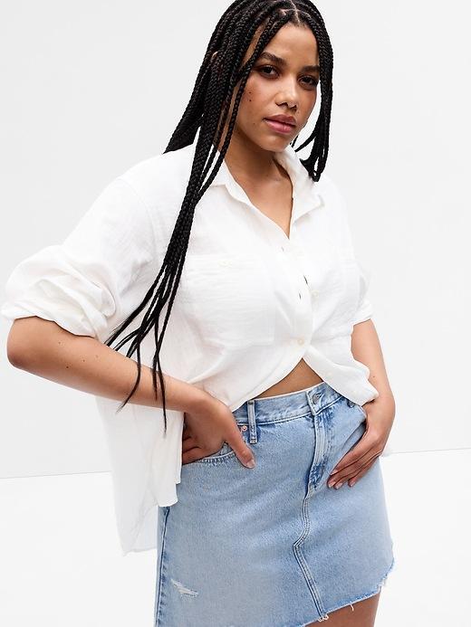 Crinkle Gauze Big Shirt Product Image