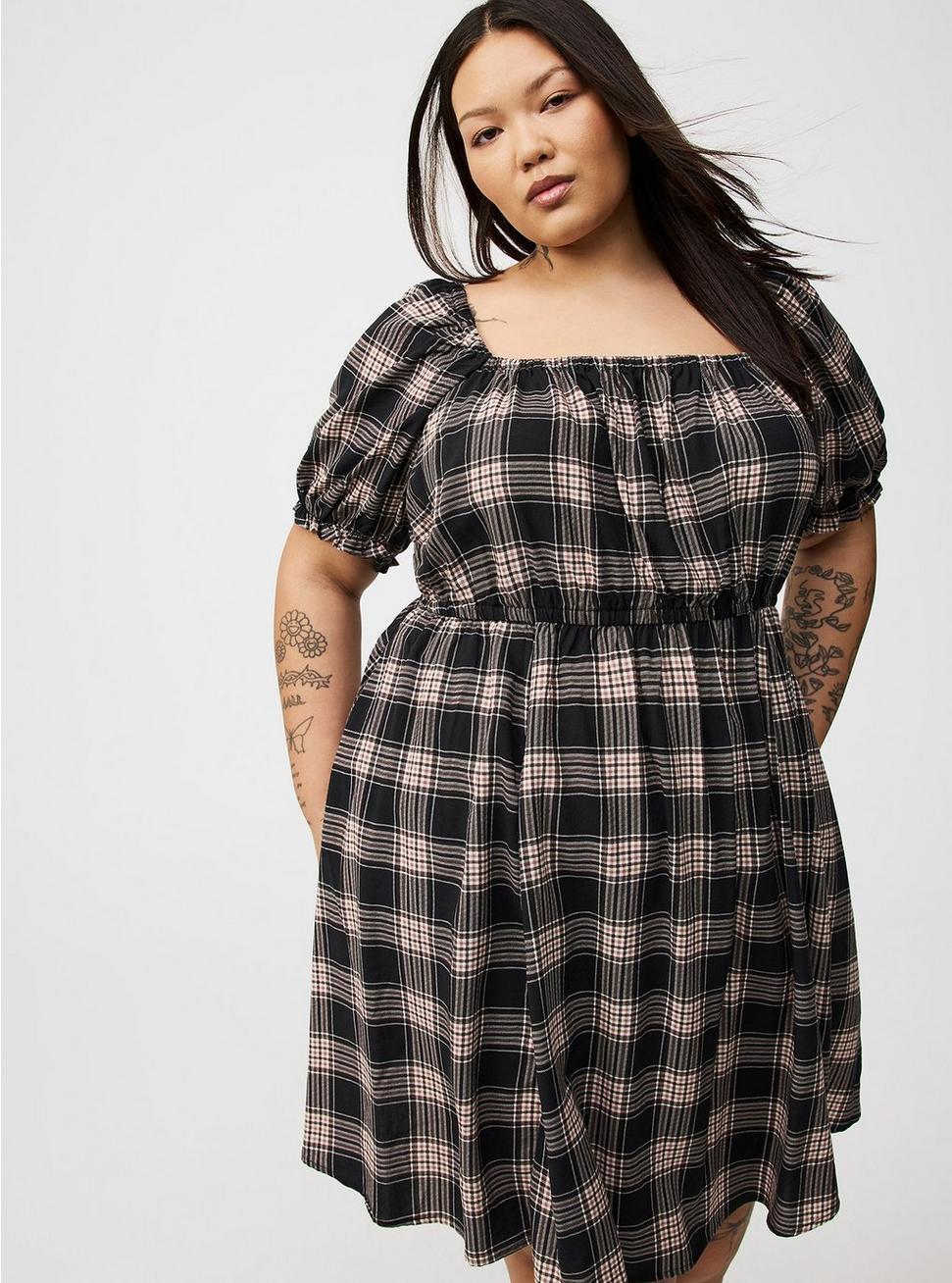 Mini Puff-Sleeve Dress Product Image