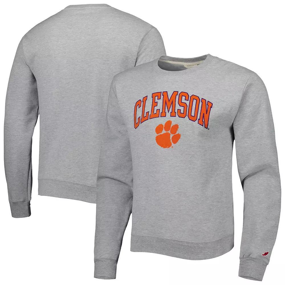 Men's League Collegiate Wear Heather Gray Clemson Tigers 1965 Arch Essential Lightweight Pullover Sweatshirt, Size: 2XL, Grey Product Image