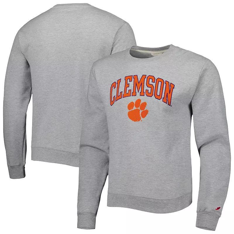 Men's League Collegiate Wear Heather Gray Clemson Tigers 1965 Arch Essential Lightweight Pullover Sweatshirt, Size: 2XL, Grey Product Image