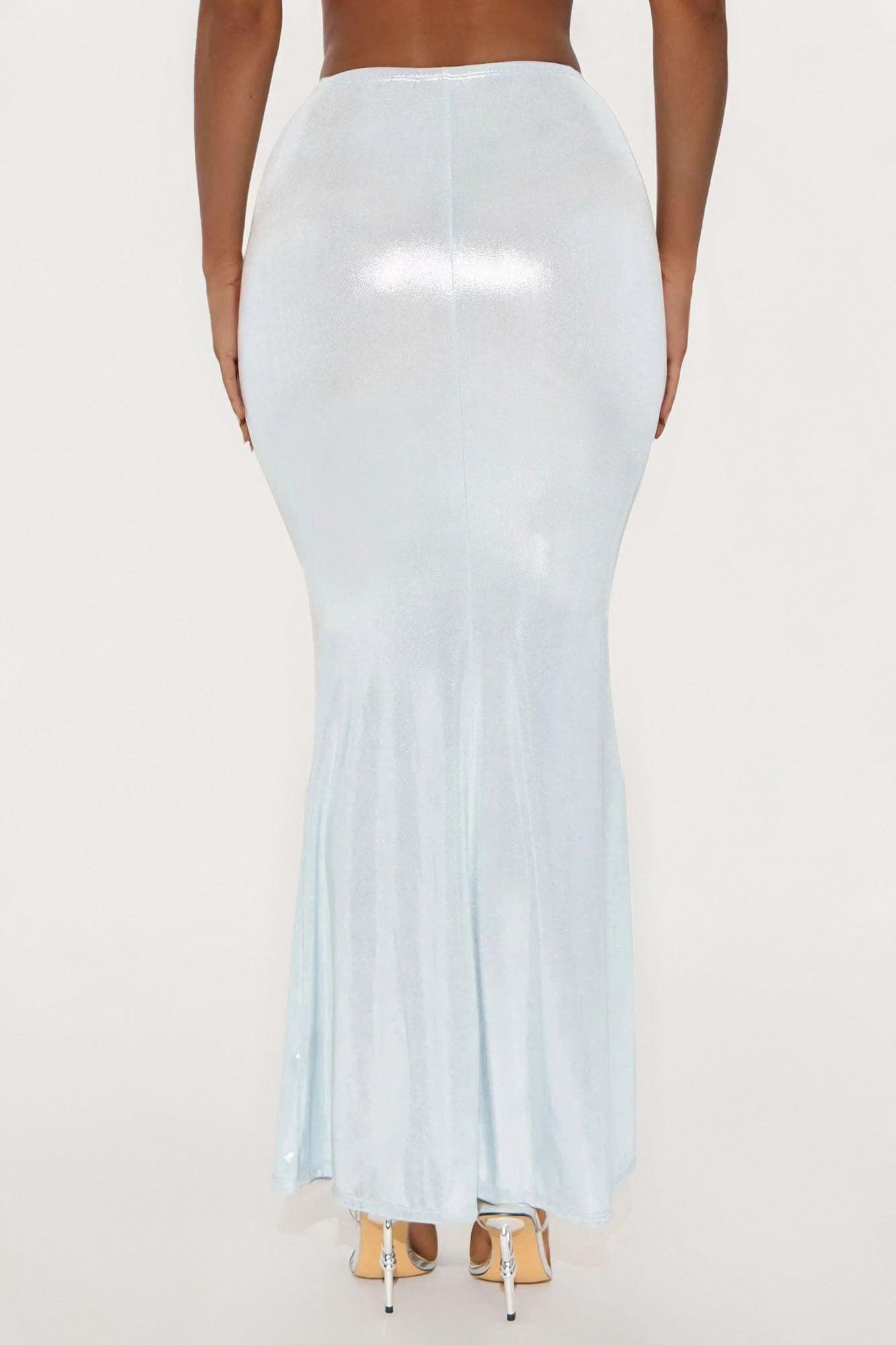 Mia Metallic Mermaid Maxi Skirt - Blue Product Image