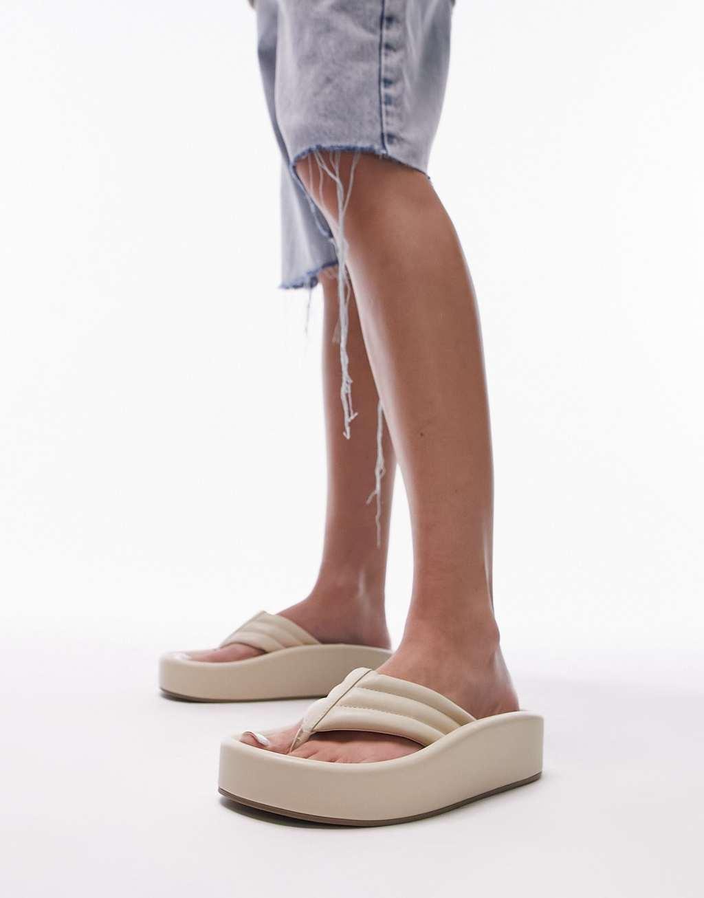 Topshop Gigi toepost sunken footbed sandals Product Image