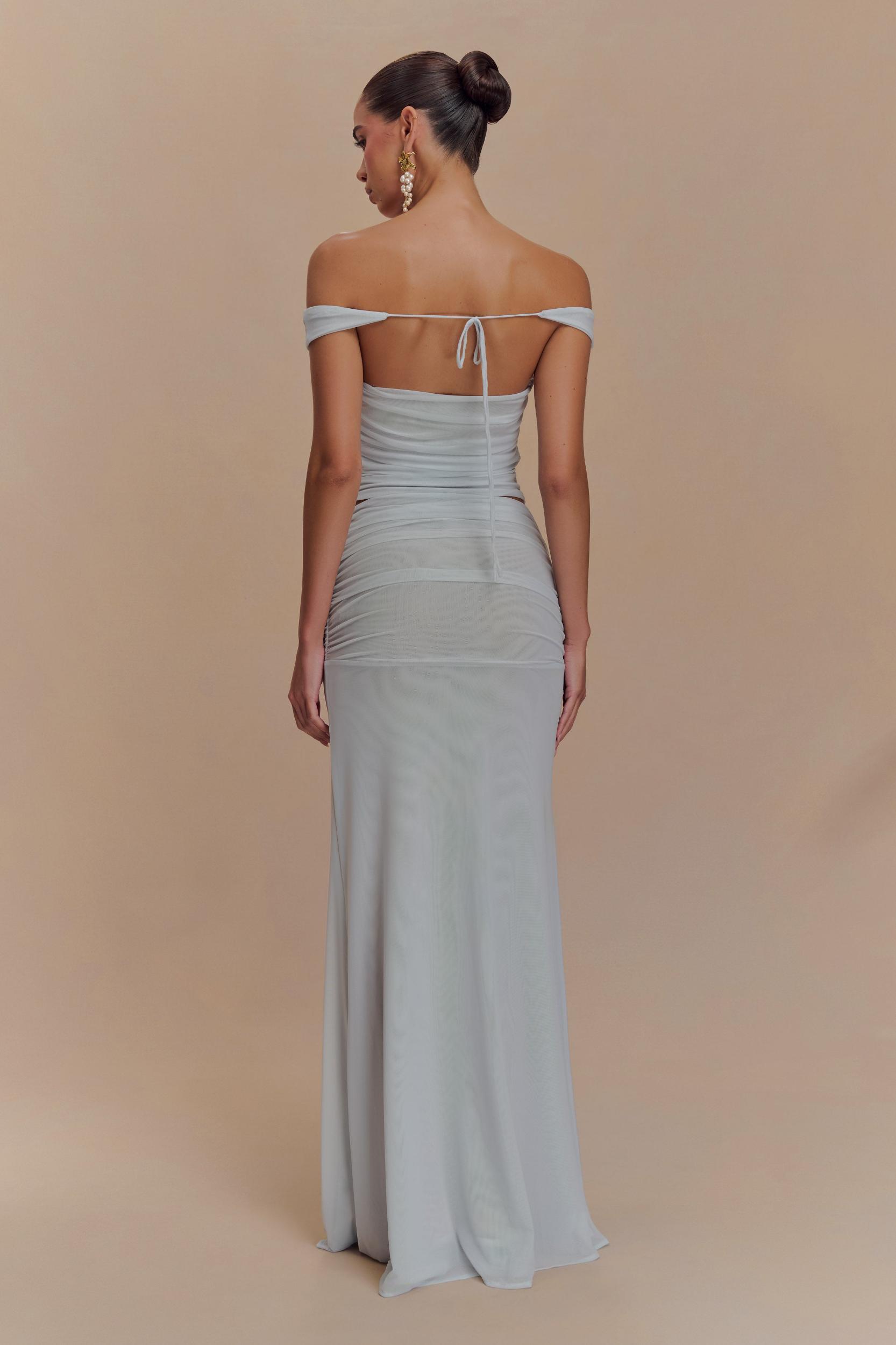 Brooklyn Mesh Crop Top - Pale Blue Product Image
