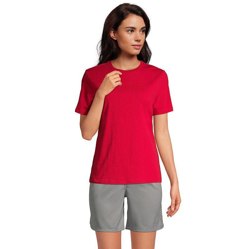 Women's Lands' End Short Sleeve Essential Tee, Size: Medium, Ice Pink Product Image