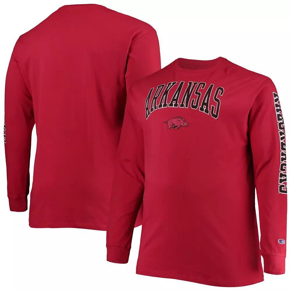 Men's Champion Cardinal Arkansas Razorbacks Big & Tall 2-Hit Long Sleeve T-Shirt, Size: 2XB, Red Product Image
