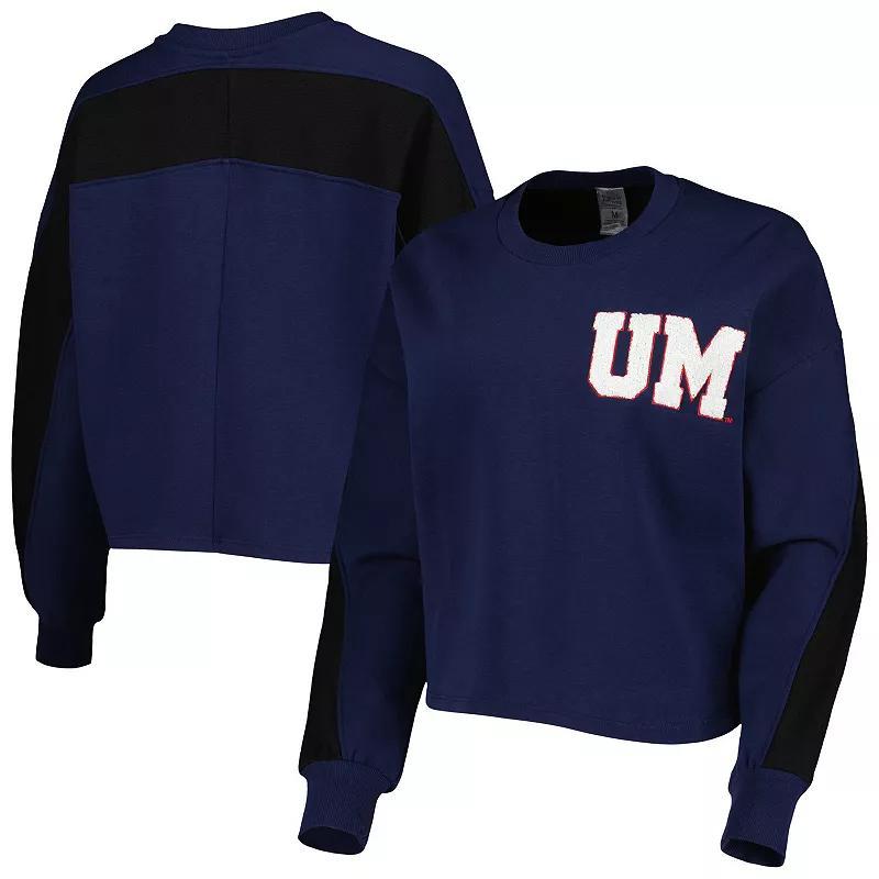 Women's Gameday Couture Navy Michigan Wolverines Back To Reality Colorblock Pullover Sweatshirt, Size: Small, Blue Product Image