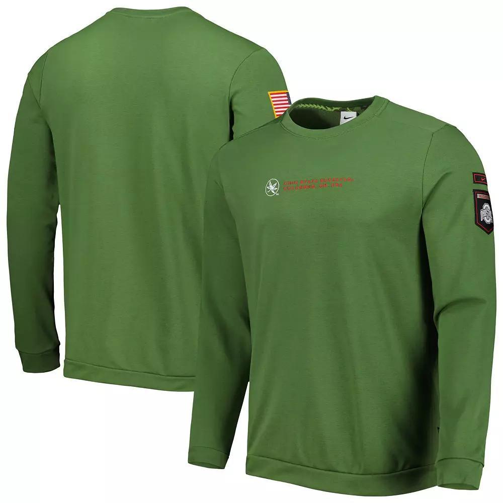 Men's Nike Olive Ohio State Buckeyes Military Pullover Sweatshirt, Size: Small, Team Product Image