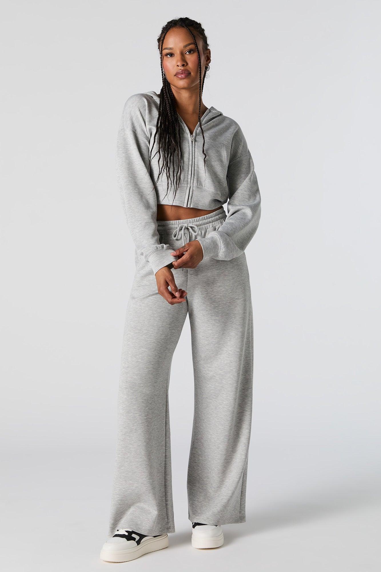 Active Zip-Up Cropped Fleece Hoodie Female Product Image