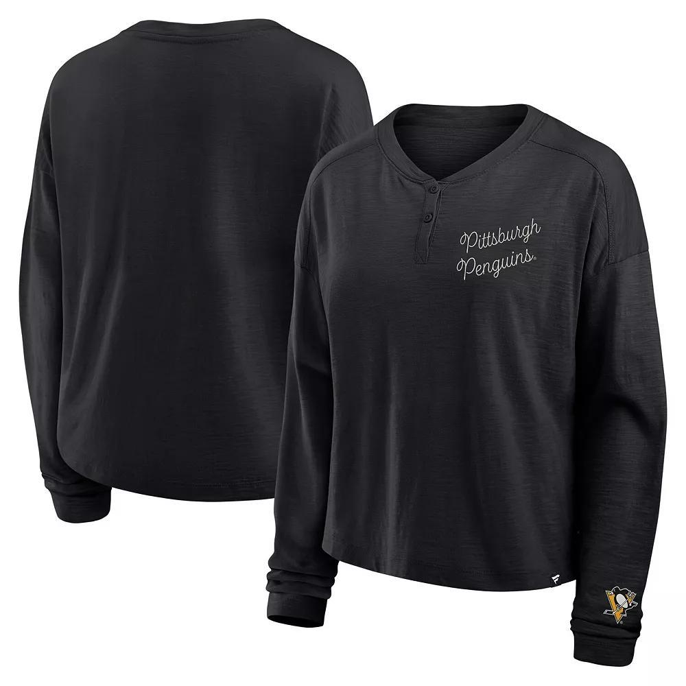 Women's Fanatics Burgundy Colorado Avalanche Oversized All Out Effort Long Sleeve Henley T-Shirt, Size: XL, Med Re Product Image