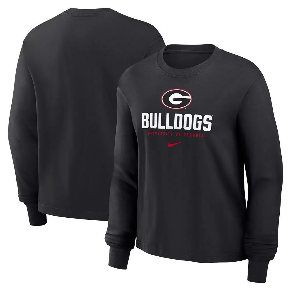 Women's Nike Black Georgia Bulldogs Primetime University Boxy Long Sleeve T-Shirt, Size: XL Product Image