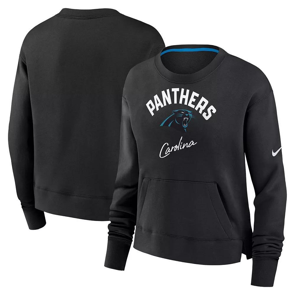 Women's Nike Black Carolina Panthers High Hip Pullover Sweatshirt, Size: Small Product Image
