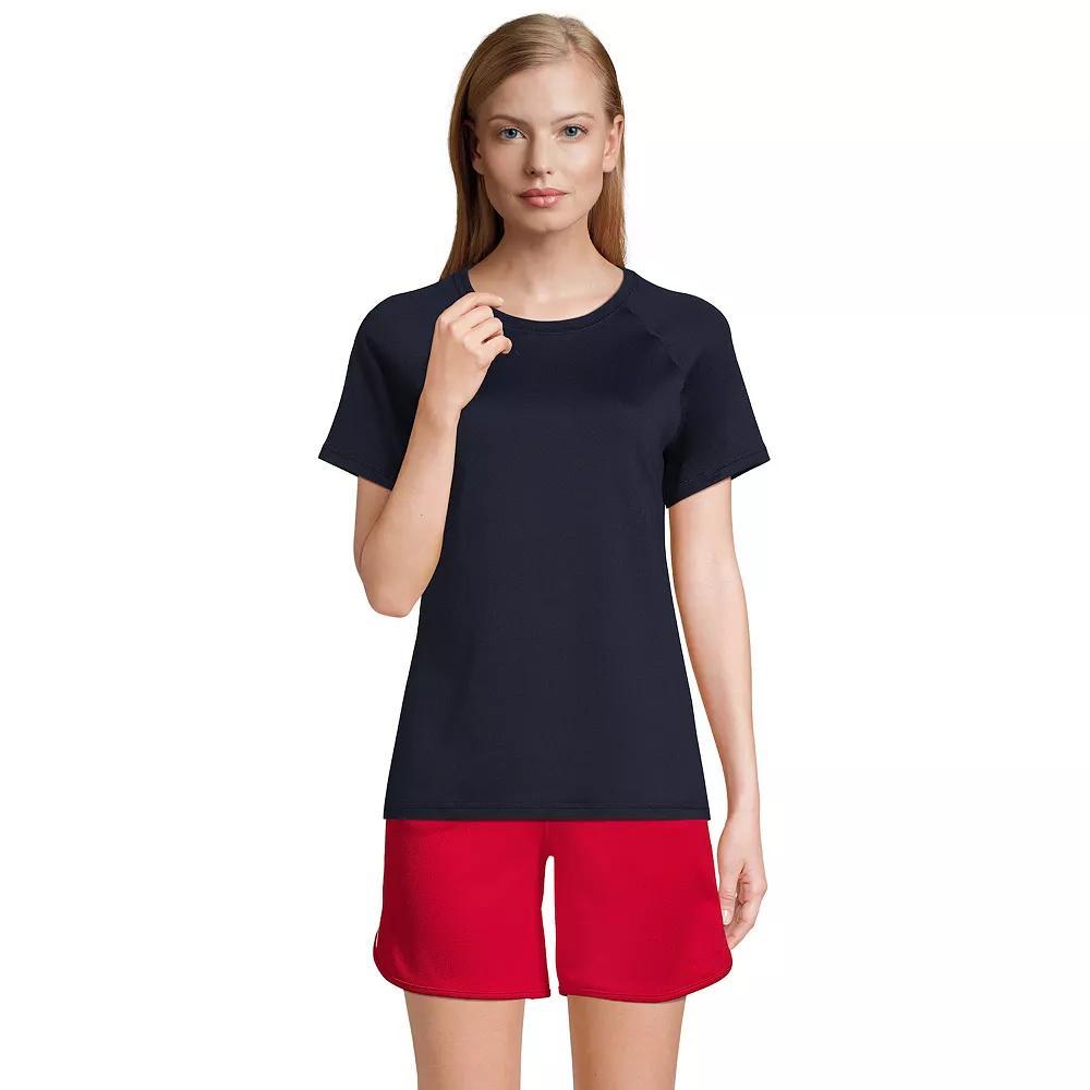 Women's Lands' End School Uniform Short Sleeve Active Tee, Size: Medium, Classic Blue Product Image