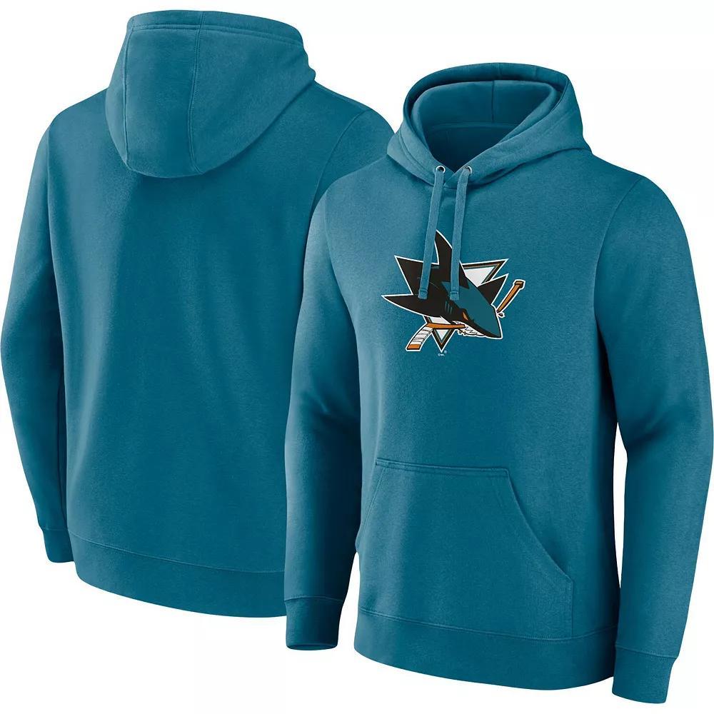 Men's Fanatics Branded Teal San Jose Sharks Primary Logo Pullover Hoodie, Size: 5XL, Sks Blue Product Image