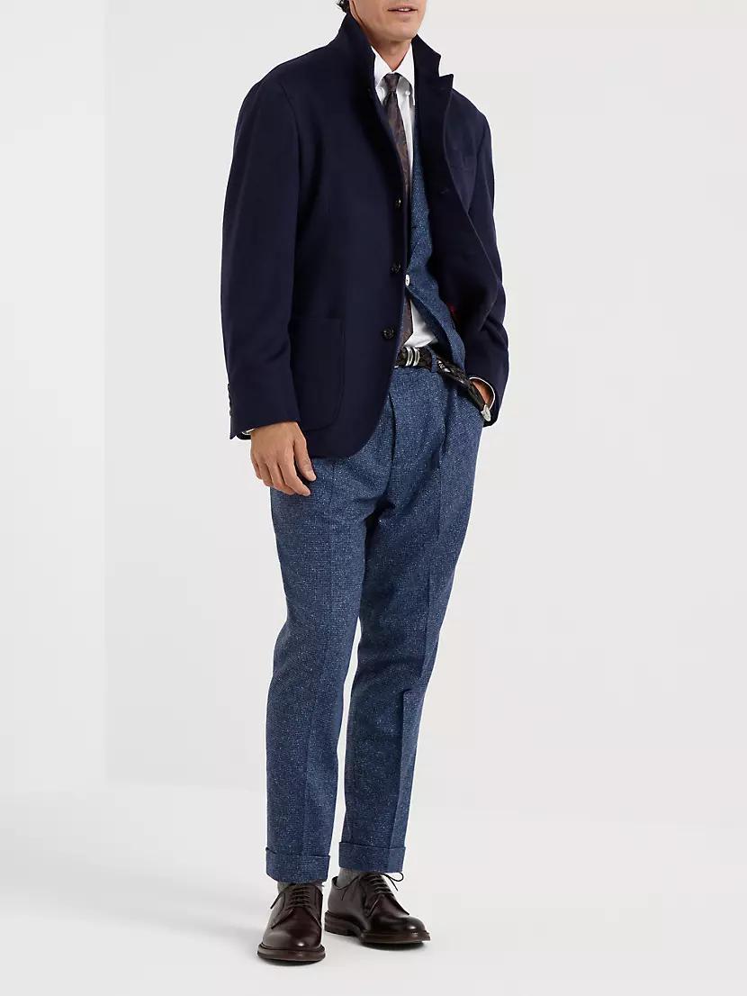 Flecked Silk, Wool and Cashmere Blazer Product Image