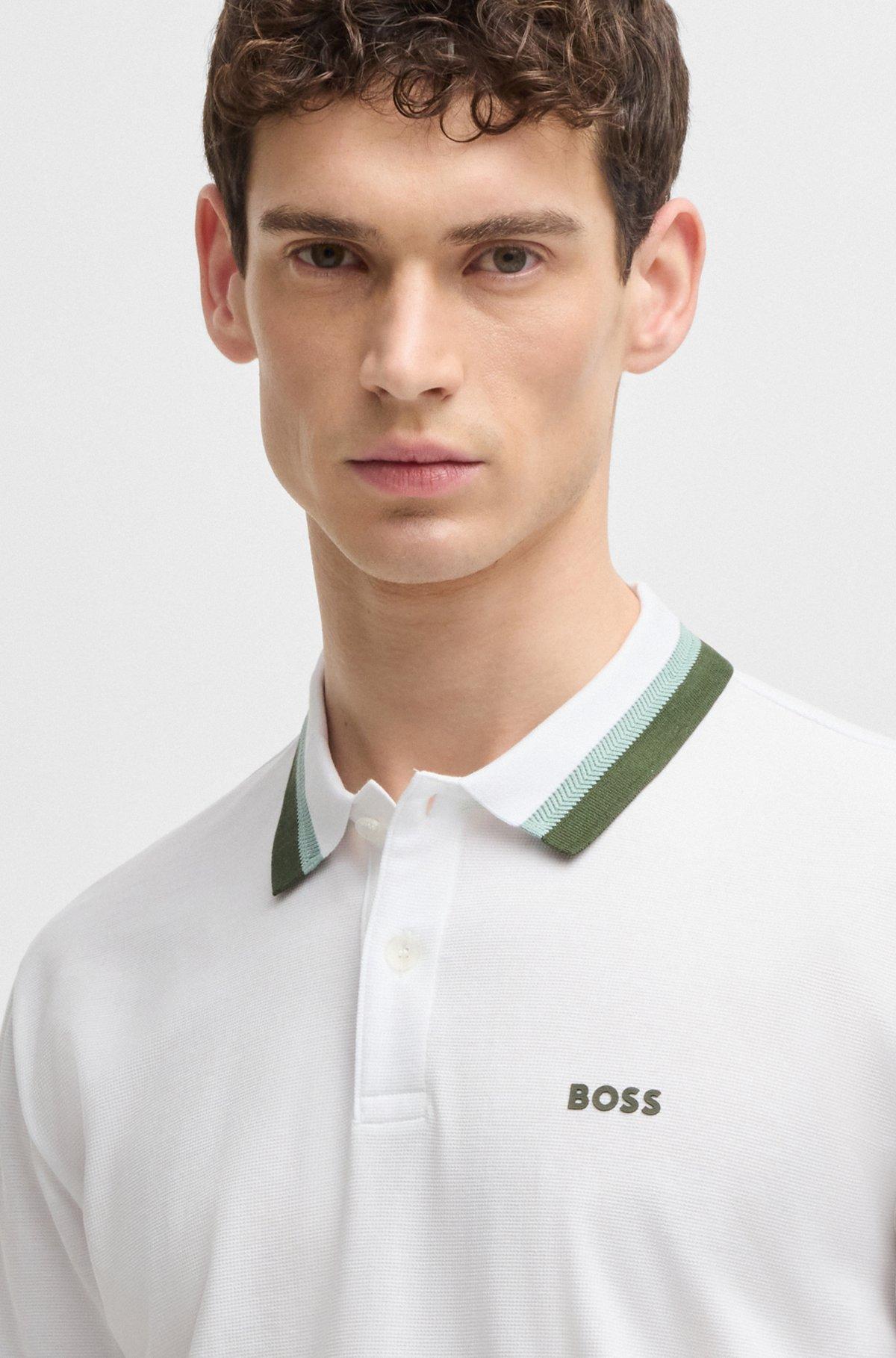 Paddy active polo shirt with contrast stripes Product Image
