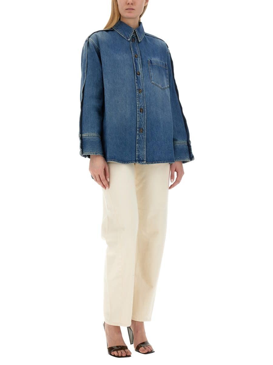VICTORIA BECKHAM Pintucked Denim Shirt Product Image