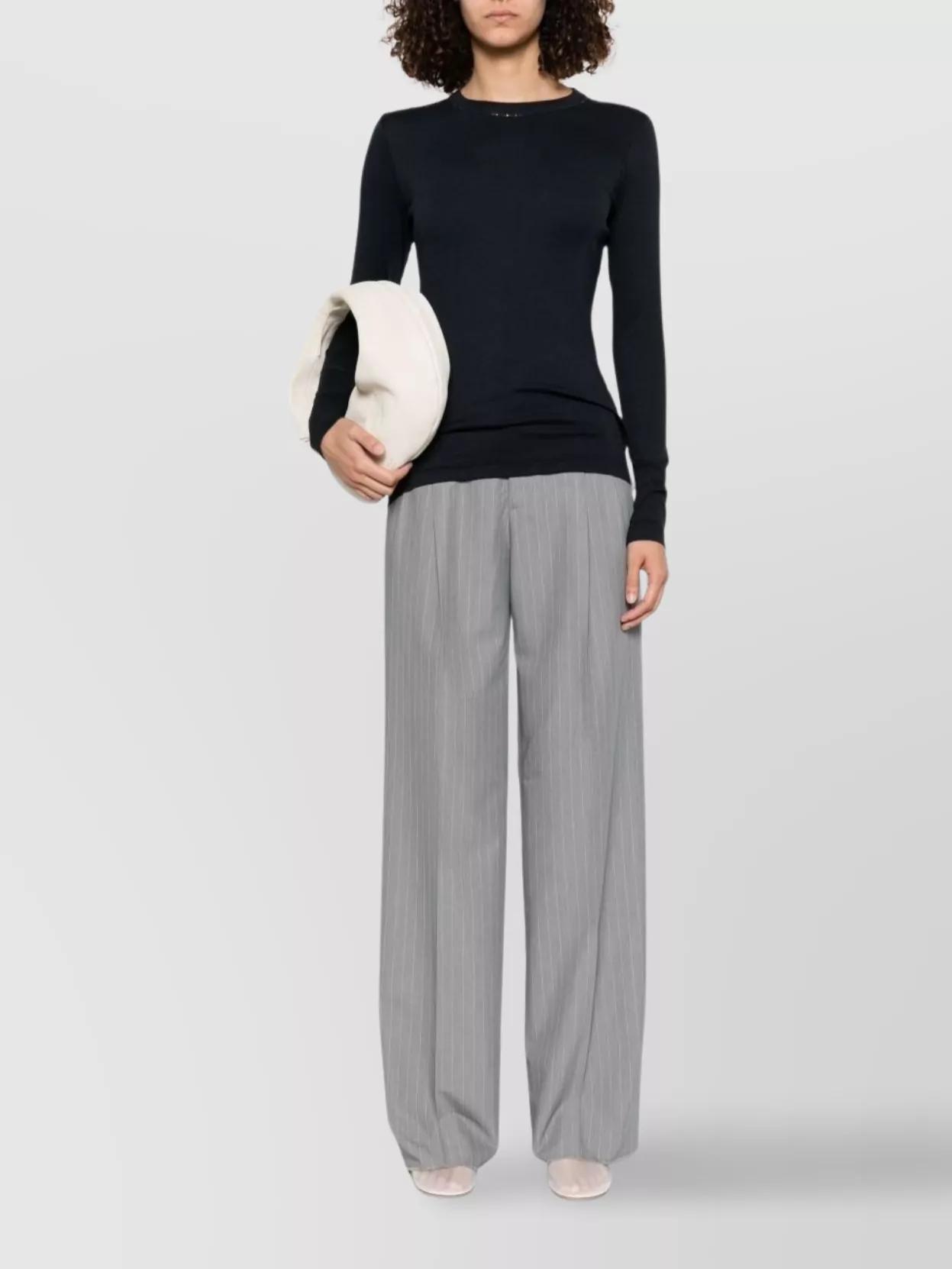 FABIANA FILIPPI Ribbed Crewneck Slim Fit Sweater In Black Product Image