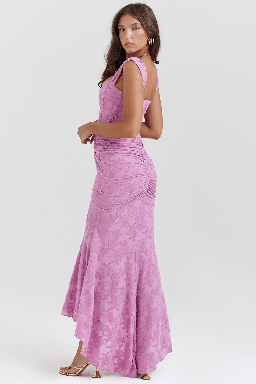 Cesca Rose Pink Floral Maxi Dress Product Image