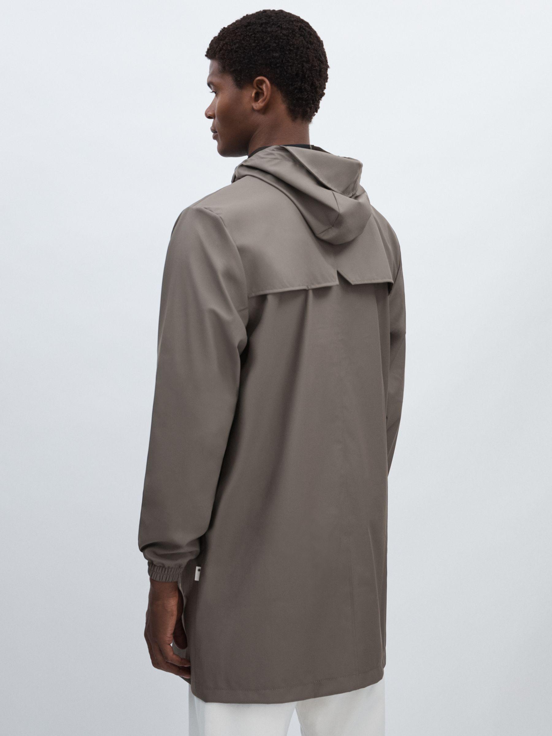 Rains Long Storm Breaker Raincoat in Dark Grey Product Image