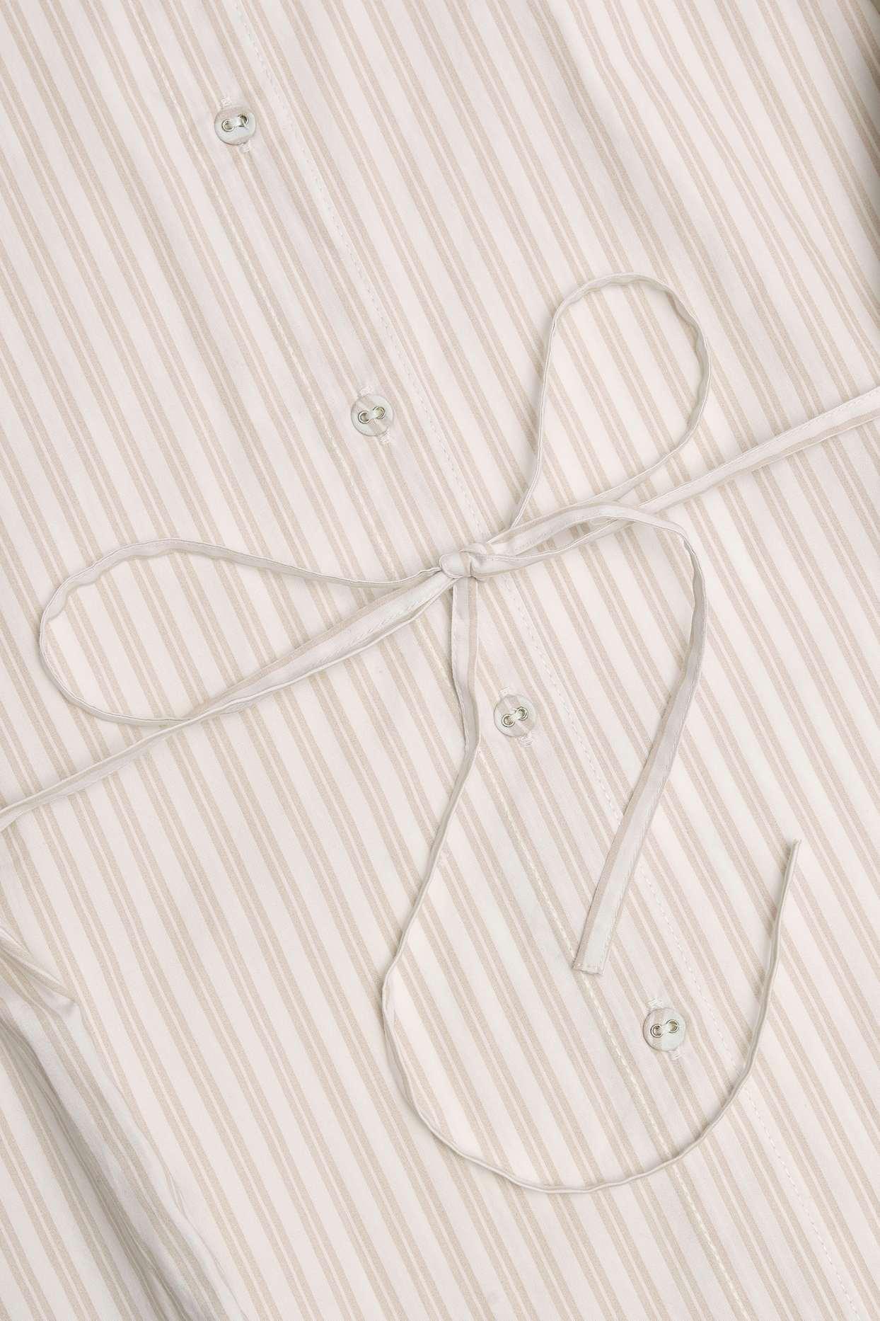 Oversized Cotton-Poplin Shirt in Taupe Stripe Product Image