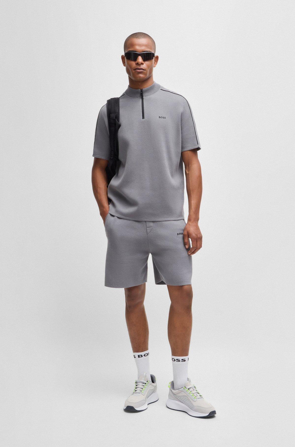 TTNM EVO suede, leather and mesh trainers with ribbed sole Product Image