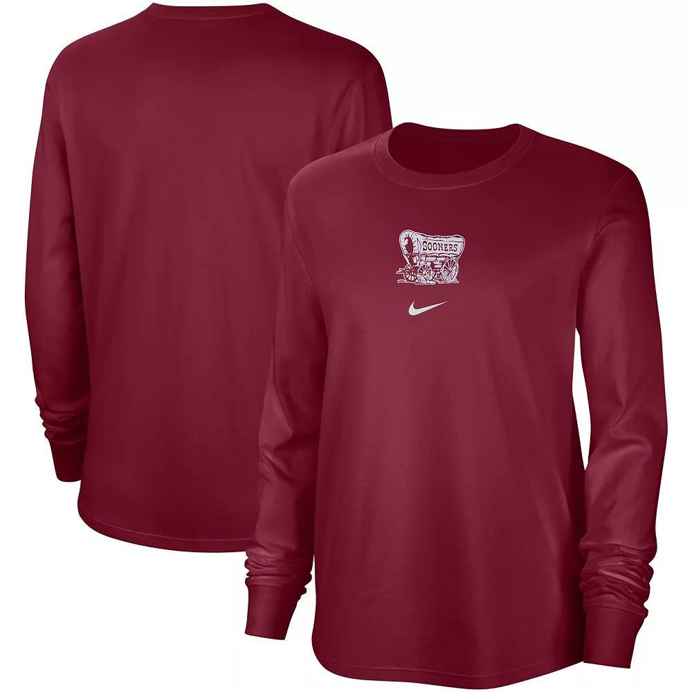 Women's Nike Crimson Oklahoma Sooners Vintage Long Sleeve T-Shirt, Size: Small, Red Product Image