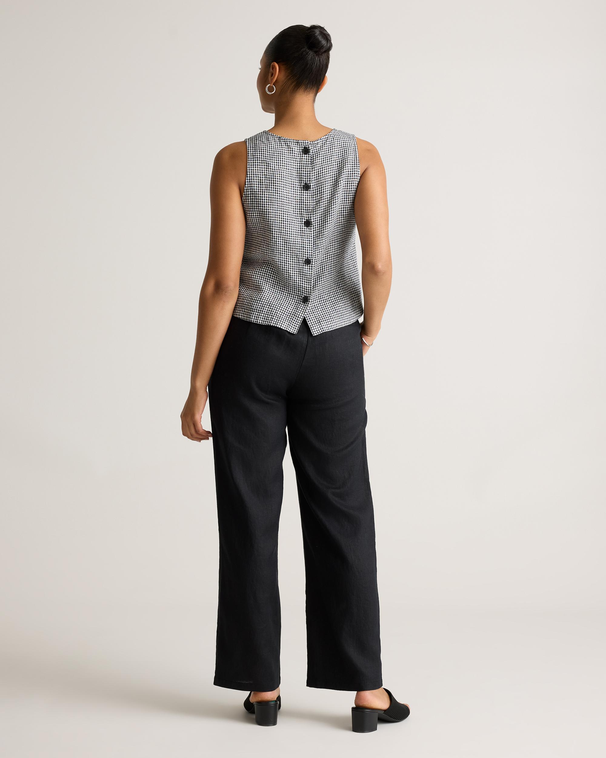 100% European Linen Cropped Tank Product Image
