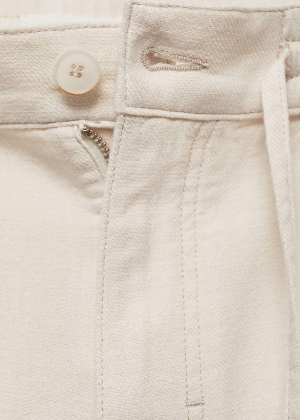 Mango Mens Drawstring Detail Cotton Shorts Product Image
