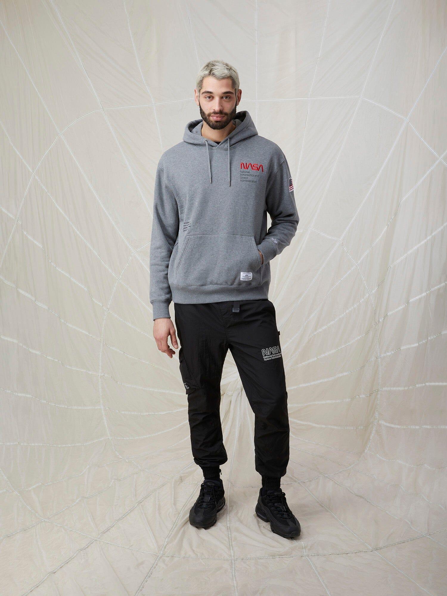 NASA WORM LOGO HOODIE (CHARCOAL) Male Product Image