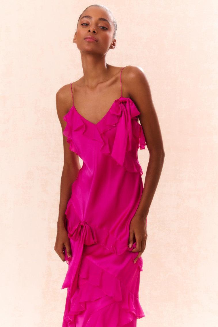 Rialto Silk Ruffle Maxi Dress Product Image