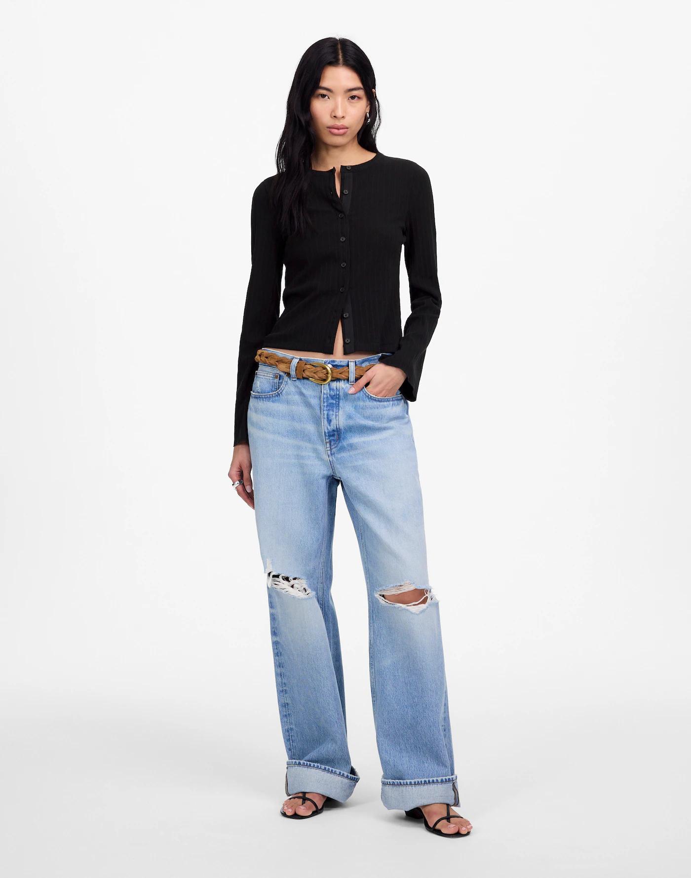 Cotton Flared-Sleeve Cardigan Product Image
