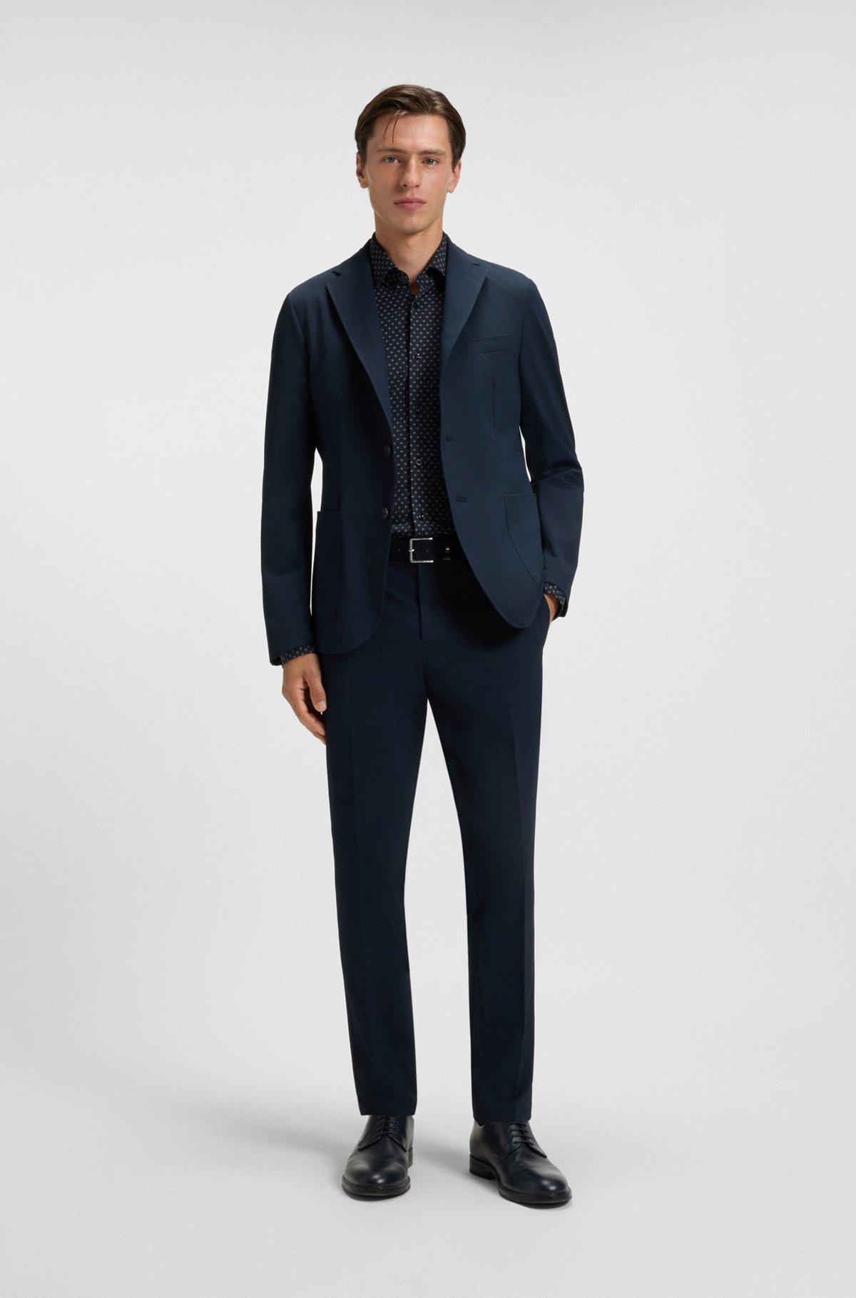 BOSS - Slim-fit shirt in Italian-made performance-stretch fabric - Light Green Product Image
