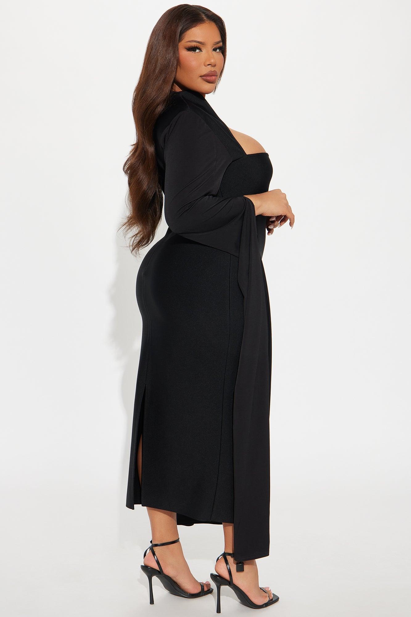 Feeling Regal Bandage Midi Dress - Black Product Image