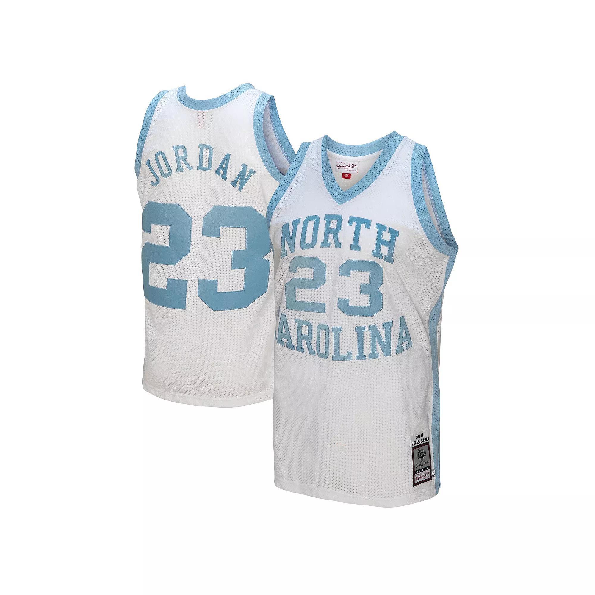 Men's Mitchell & Ness Michael Jordan White North Carolina Tar Heels 1983/84 Authentic Retired Player Jersey, Size: Large Product Image