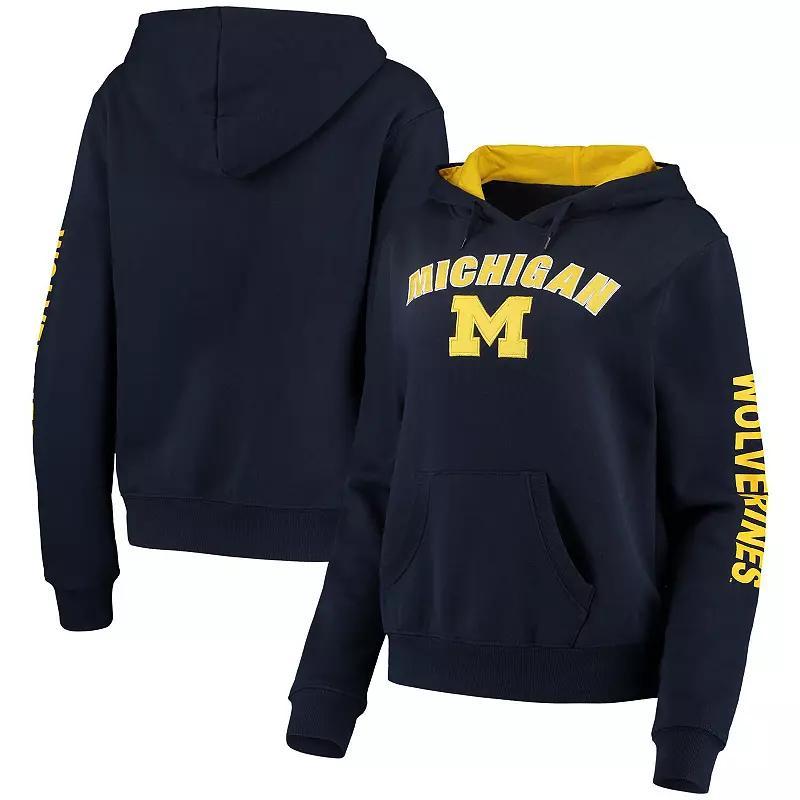 Women's Colosseum Navy Michigan Wolverines Loud and Proud Pullover Hoodie, Size: Large, Blue Product Image
