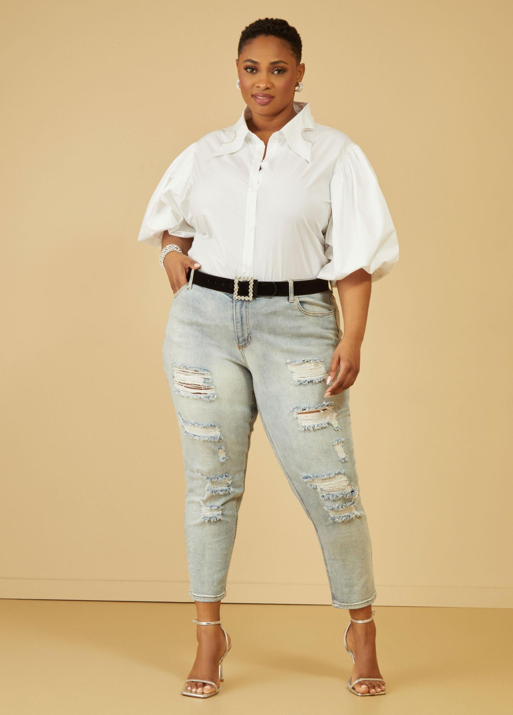 Crystal Puff Sleeved Shirt Product Image