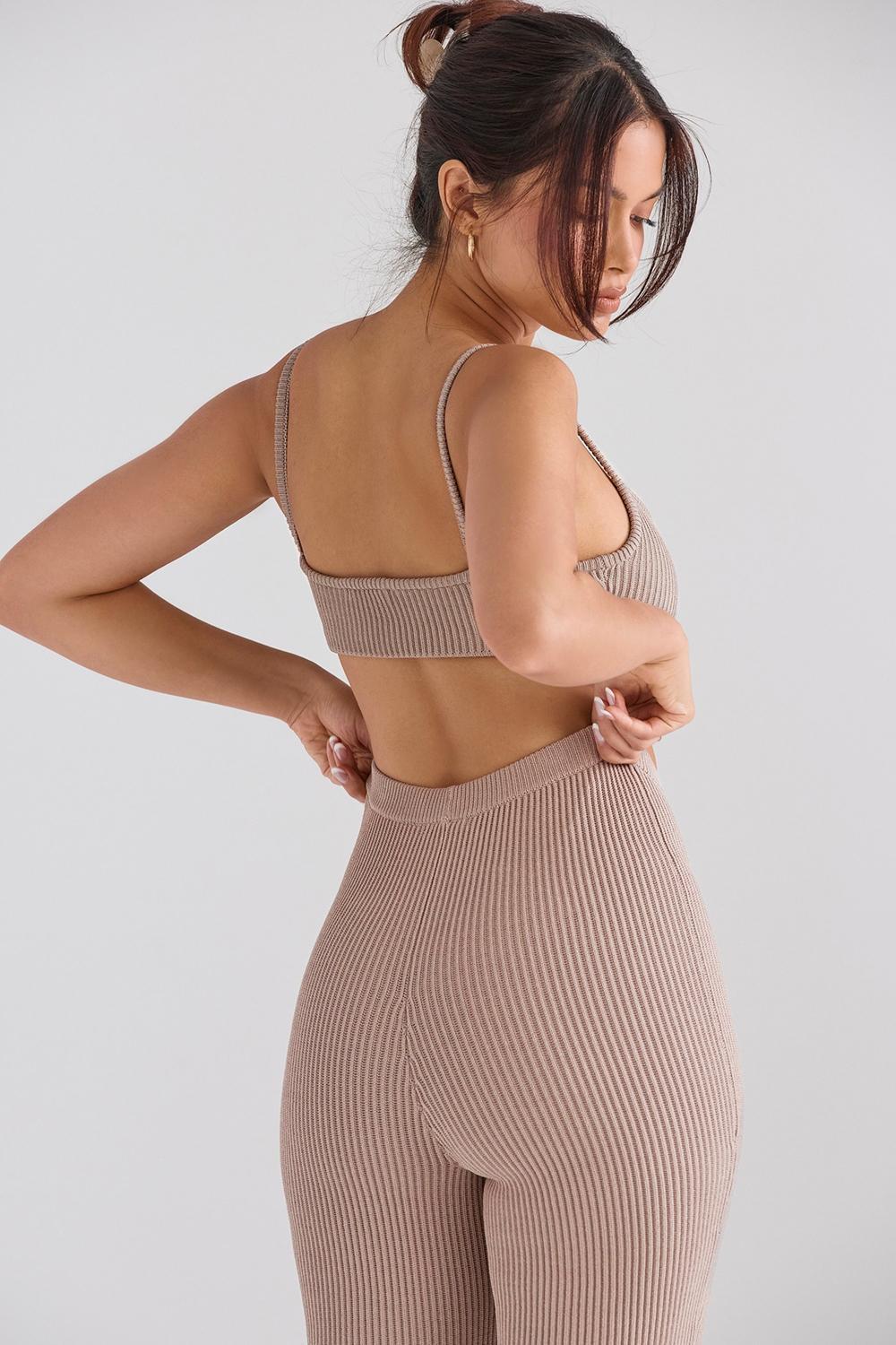 Mitzi  taupe ribbed knit leggings - sale Product Image