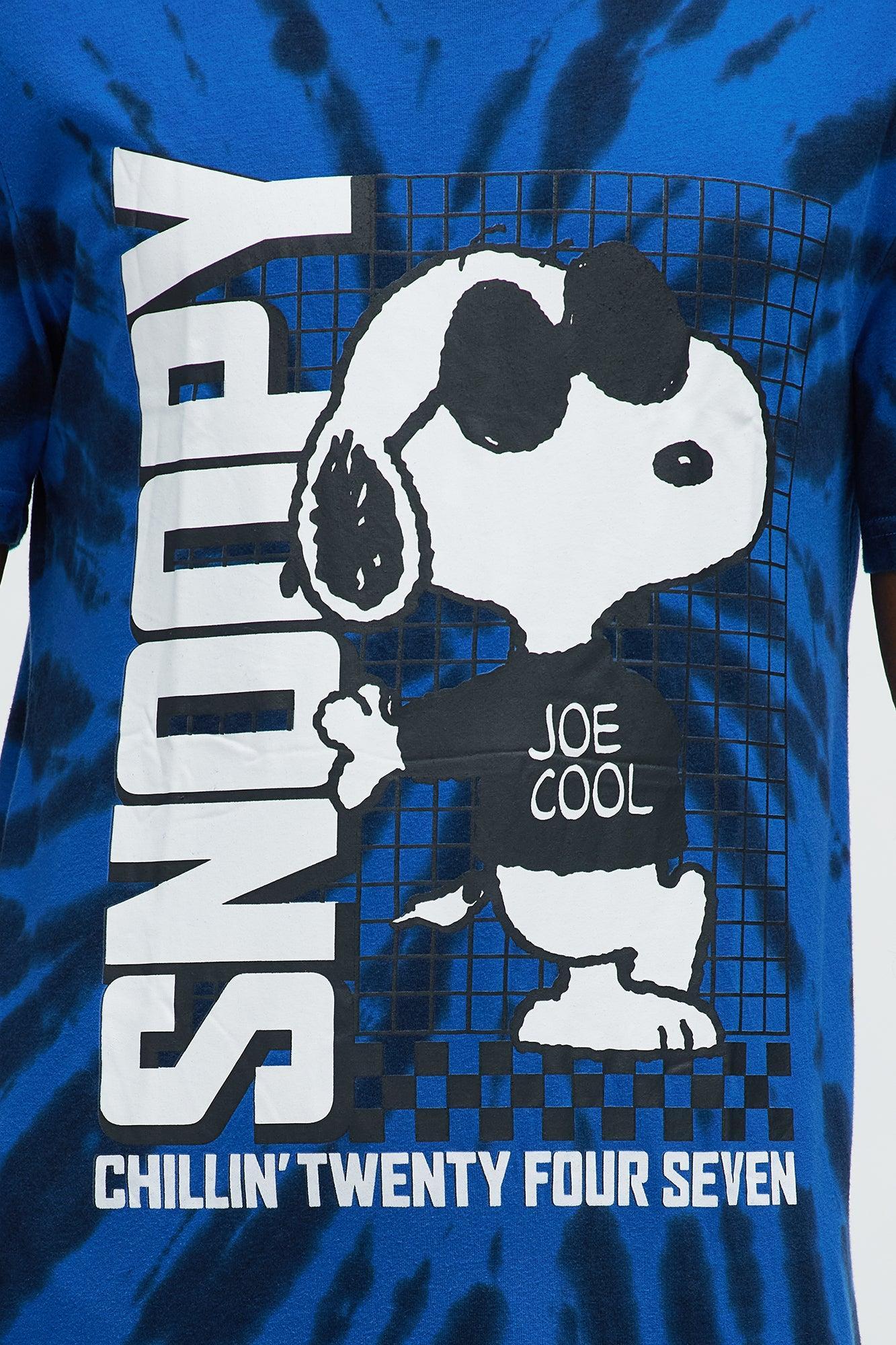 Snoopy Joe Cool Tie Dye Short Sleeve Tee - Blue Product Image