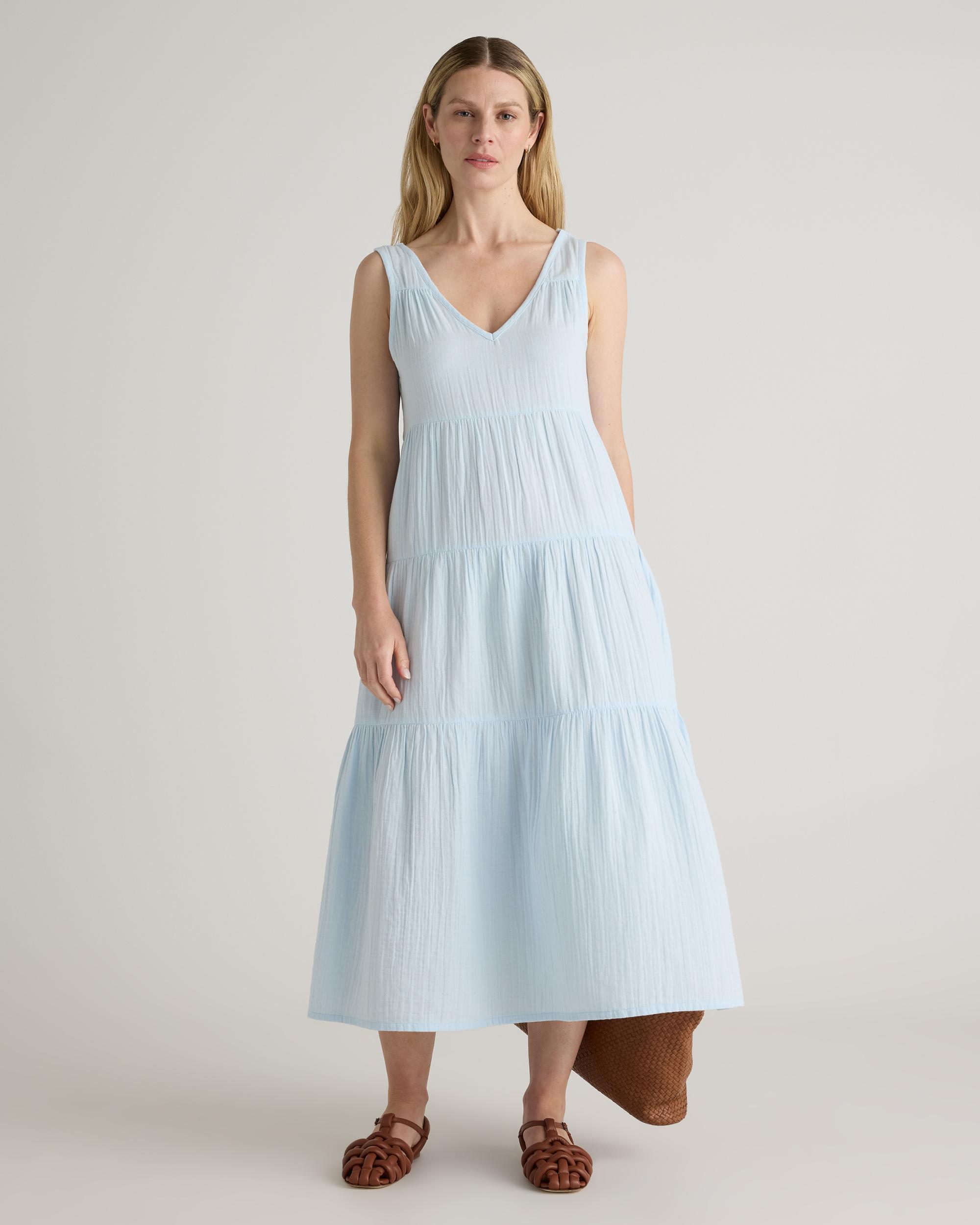 Quince | Women's Gauze Tiered Maxi Dress Organic Cotton Product Image
