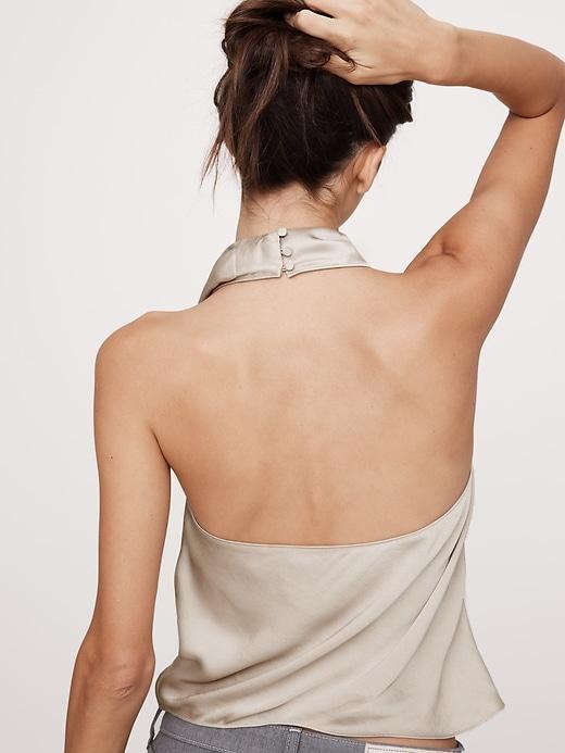 Hammered Satin Cowl-Neck Top Product Image