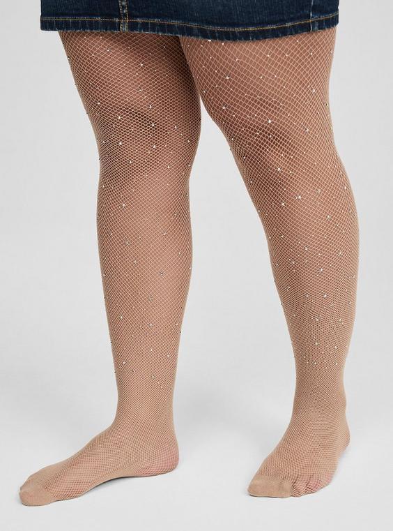 Rhinestone Fishnet Tights Product Image